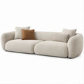 3-Sitzer-Sofa in Cremeweiss aus Bouclé-Polyester, 230 x 100 x 75 cm