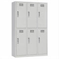 Stahlschrank mit 6 abschliessbaren Fächern, Grau, 90 x 45 x 180 cm