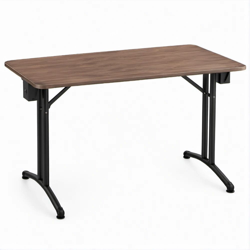 Klappschreibtisch in Nussbaum/Schwarz, 120 x 60 x 74 cm