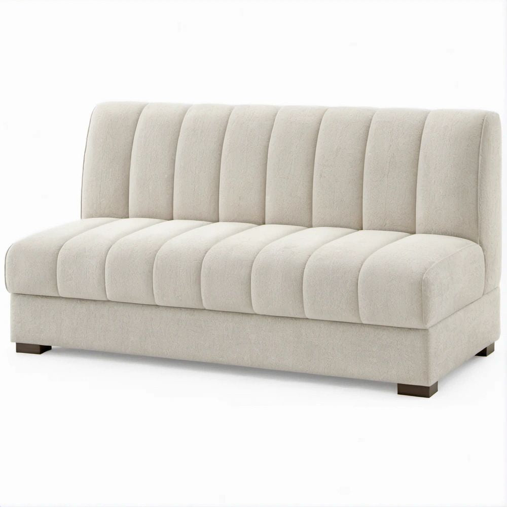 3-Sitzer-Sofa mit Polyesterbezug, 218 x 88 x 90 cm, Creme